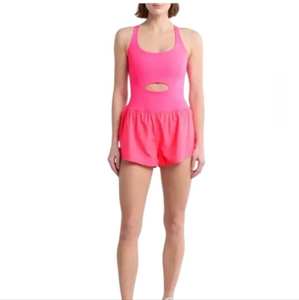 Nwot Free People Reach Me Onsie Pink Large
